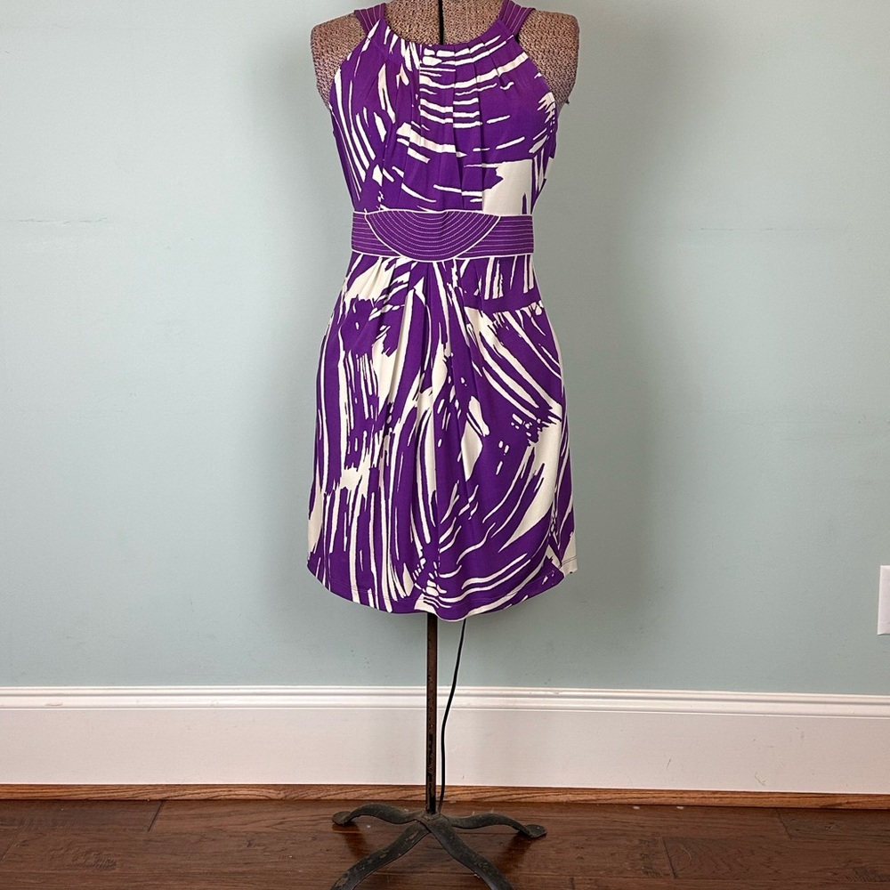 Purple and White Women's Dress